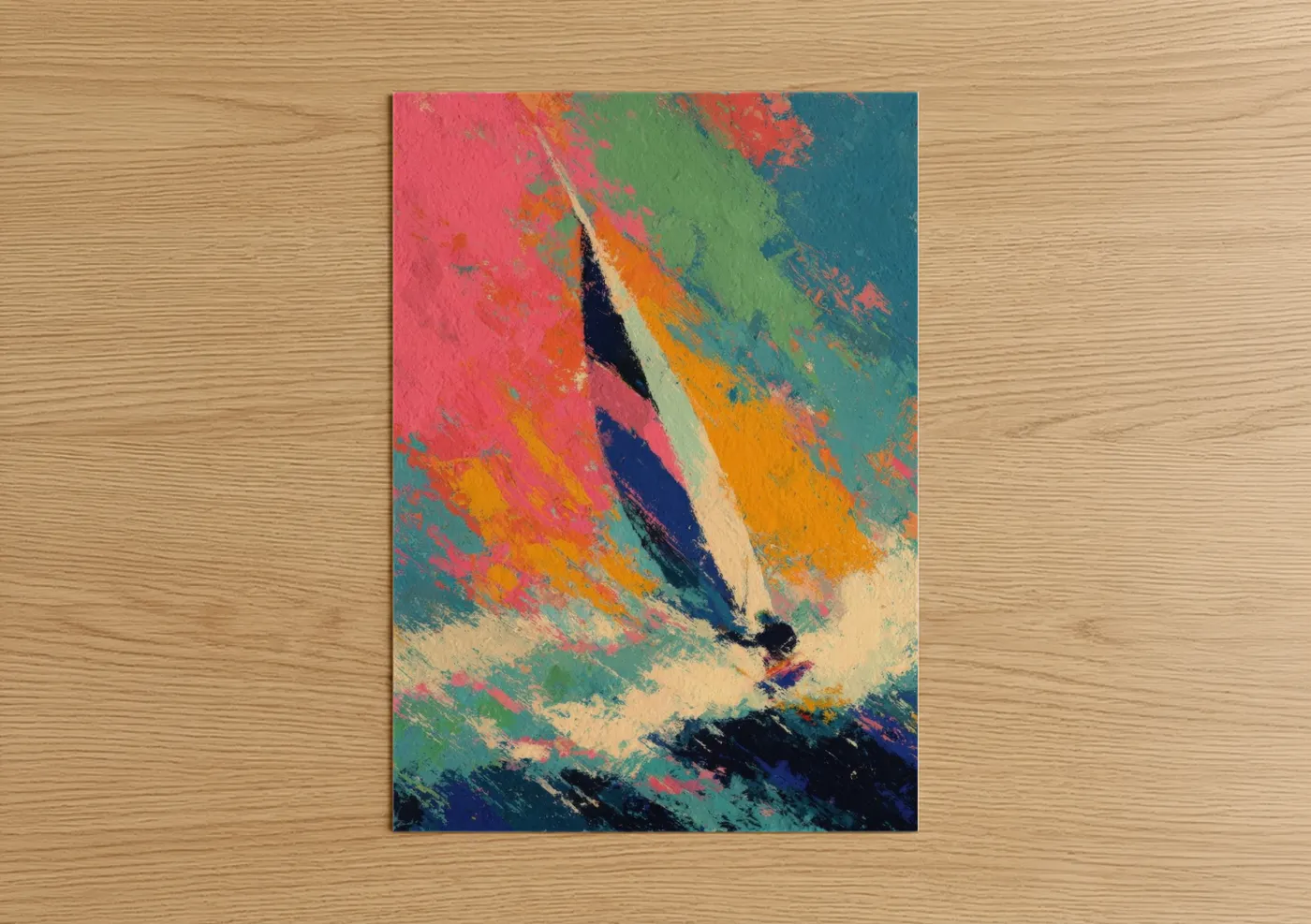 Colorful Windsurfer Abstract Art Print Wall Art
