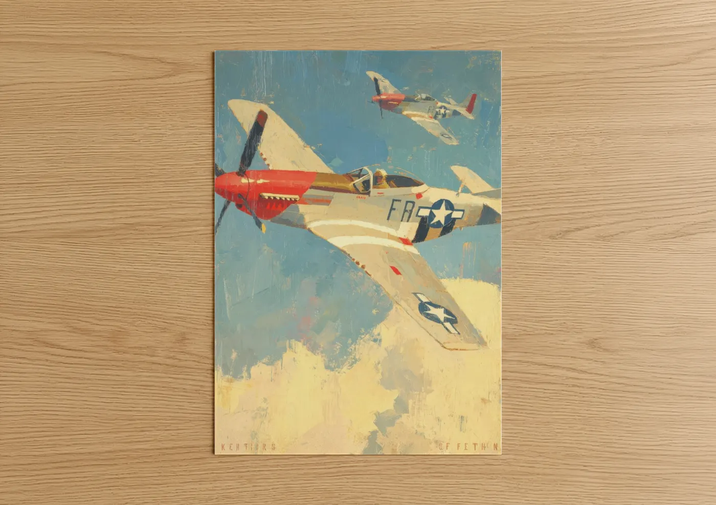 Vintage Military Plane Flying Formation Wall Art