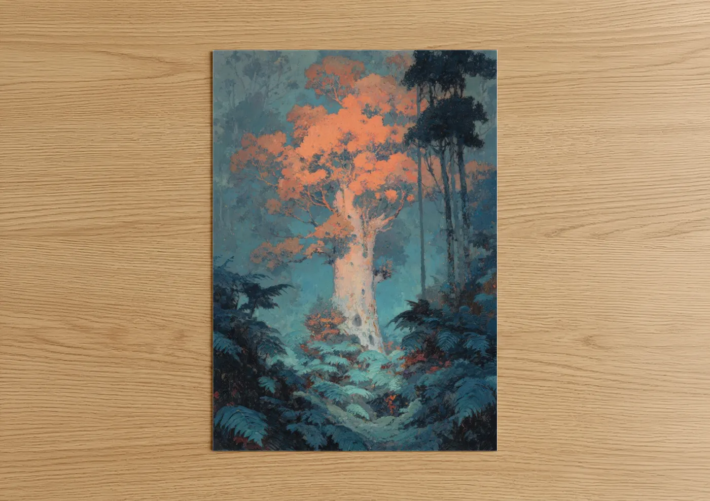Glowing Kauri Tree Mystical Forest Wall Art