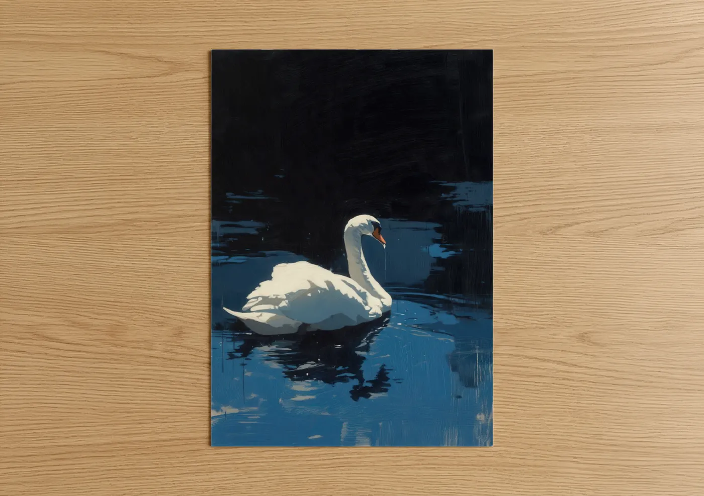 Serene Swan Minimalist Water Wall Art