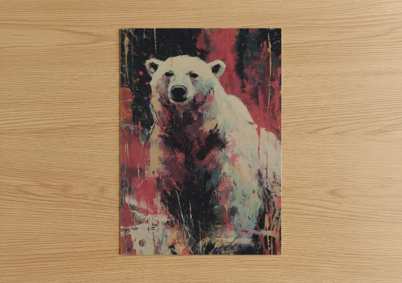 Polar Bear Abstract Expressionism Wall Art