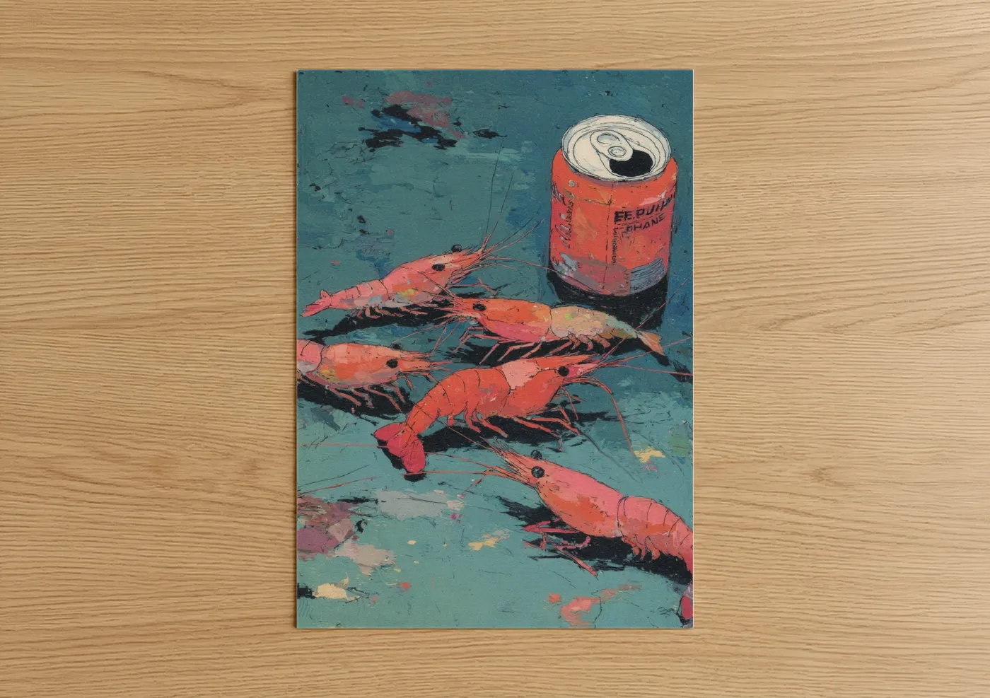Retro Shrimp Pop Art Coastal Decor Wall Art