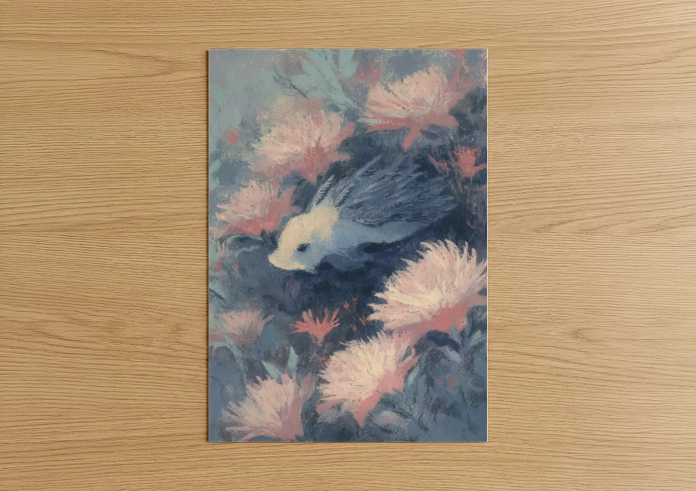 Crimson Nudibranch Sea Creature Watercolor Wall Art