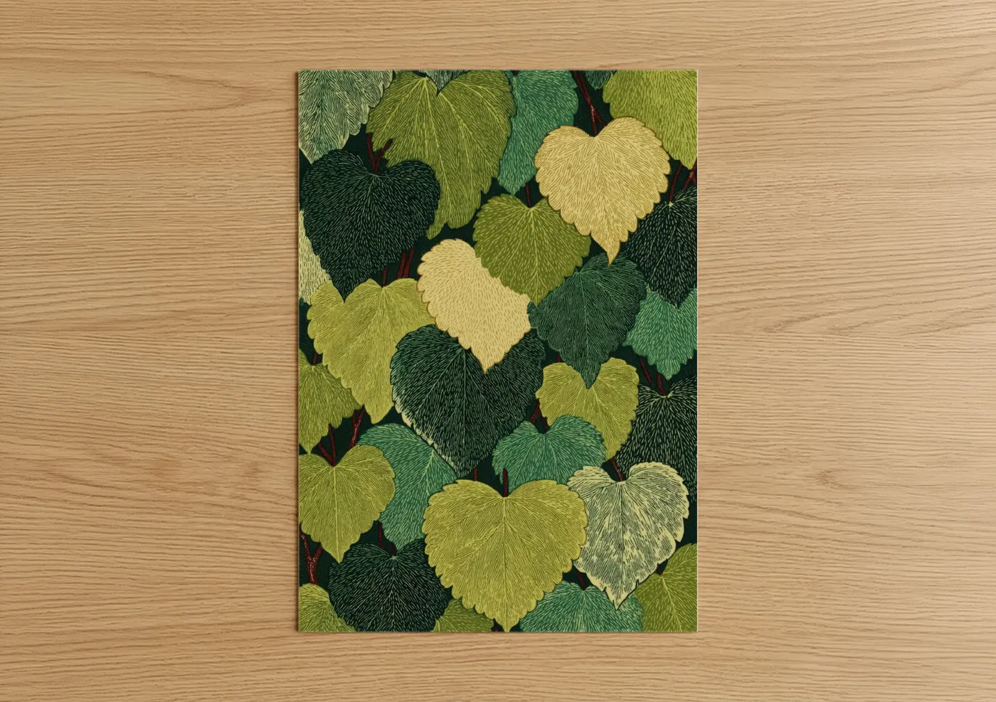 Linden Leaf Tapestry Green Nature Wall Art