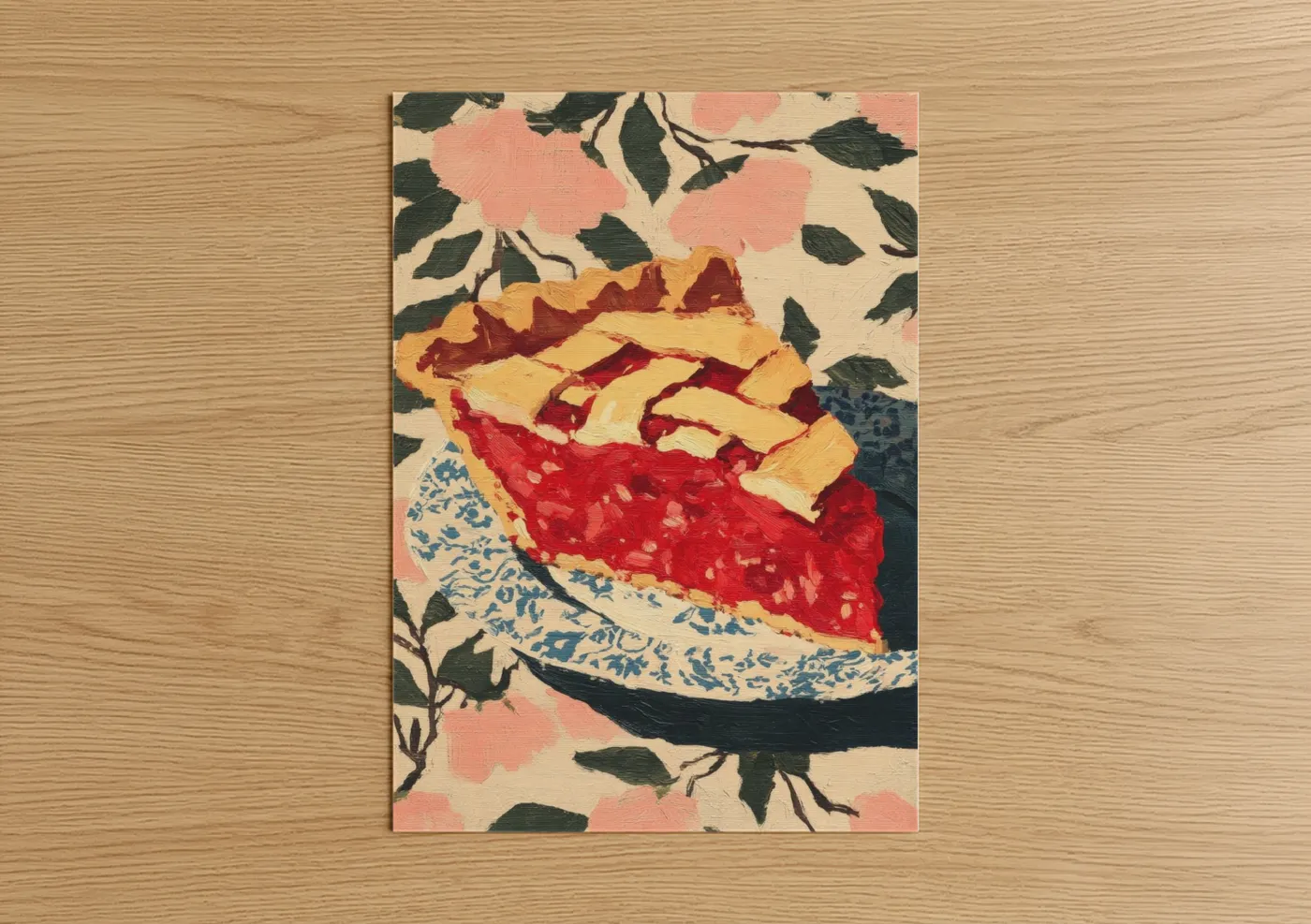 Vintage Strawberry Pie Slice Wall Art
