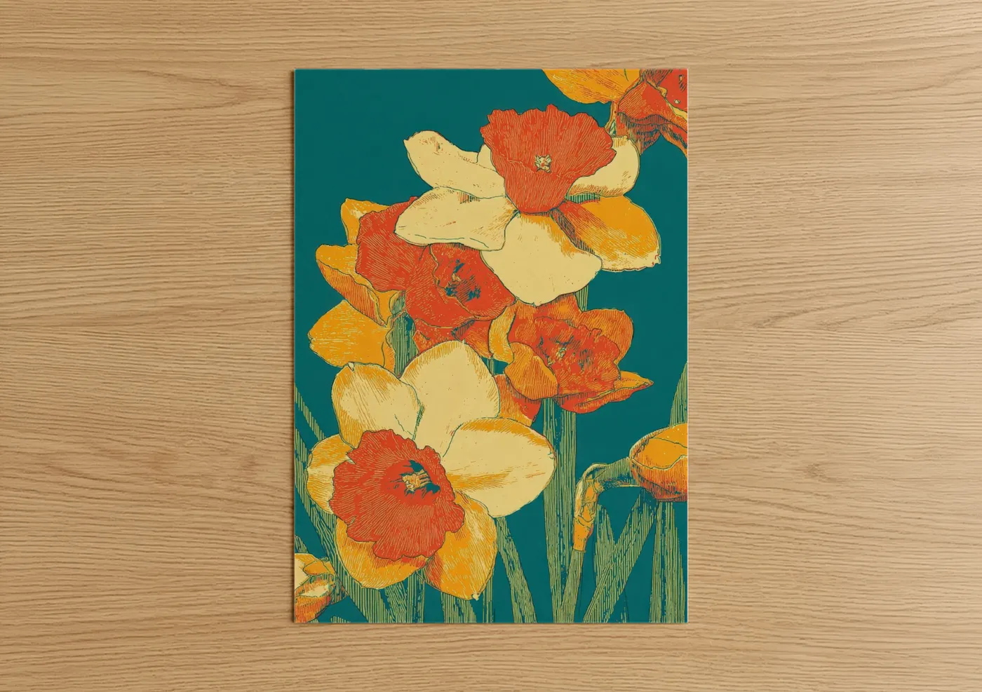 Vibrant Daffodil Cluster Botanical Wall Art