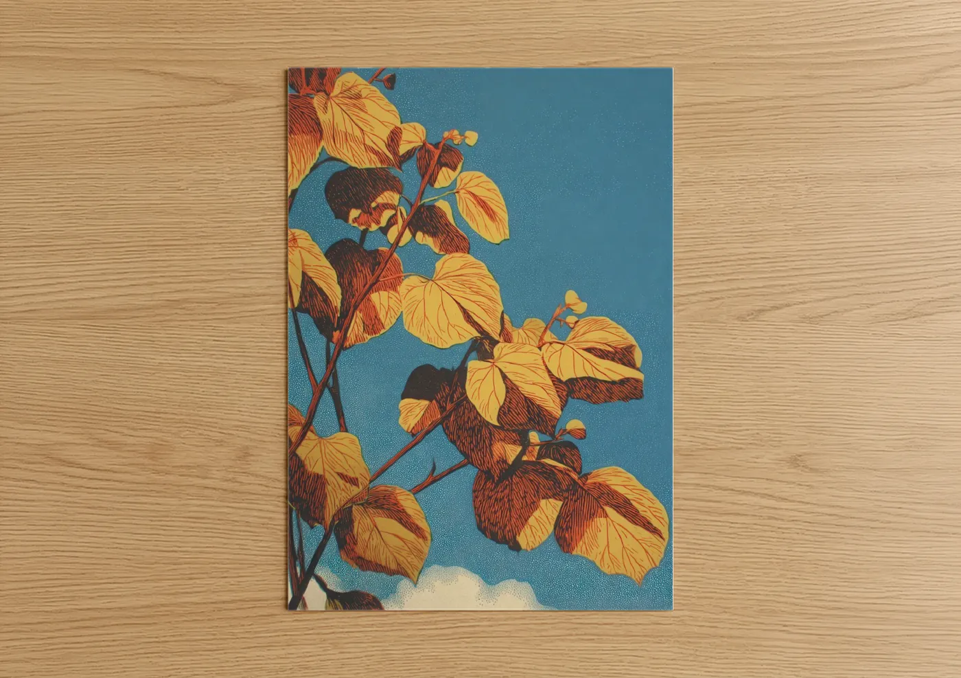 Golden Linden Tree Botanical Illustration Wall Art