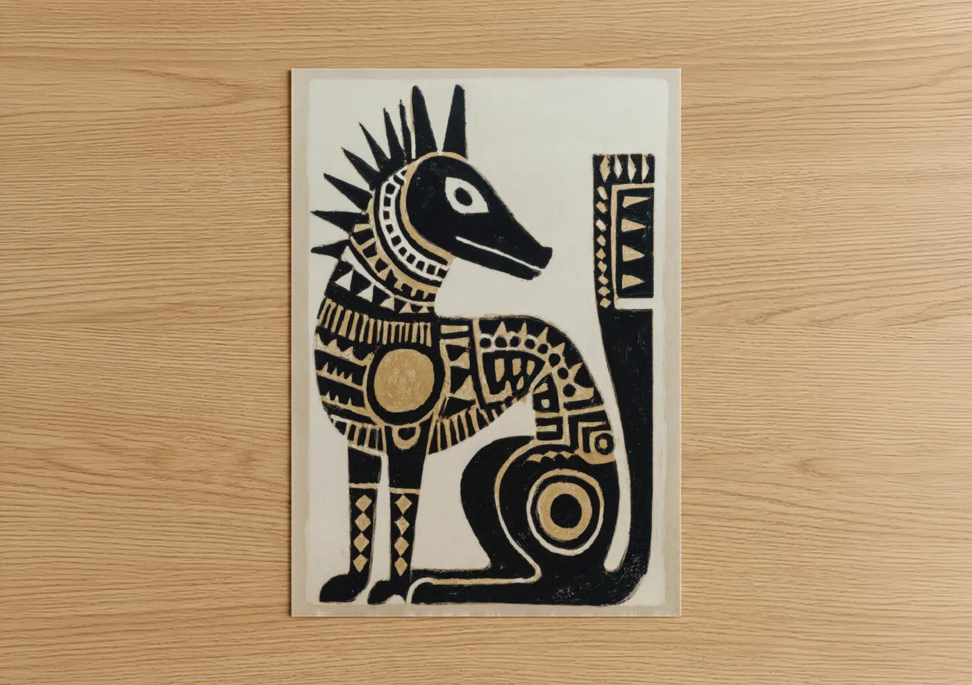 Geometric Llama Abstract Traditional Wall Art