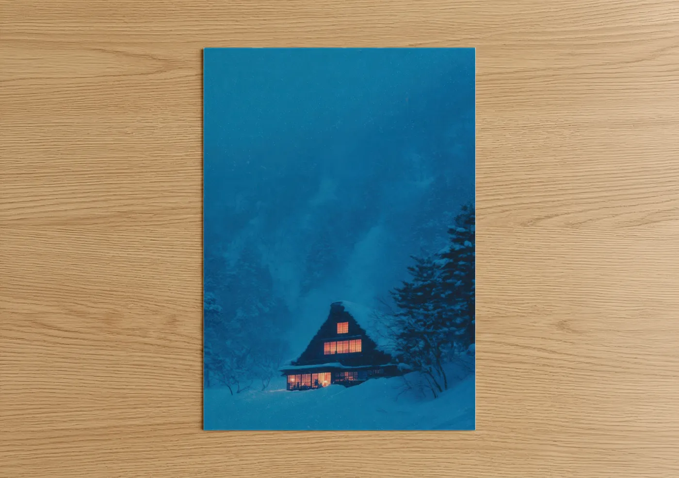 Cozy Mountain Lodge Winter Cabin Wall Art