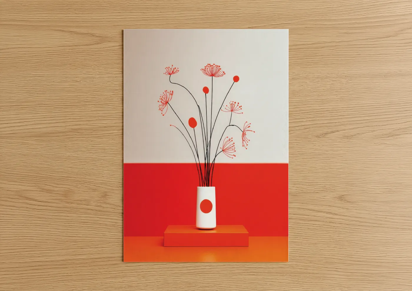 Modern abstract flower art print Wall Art