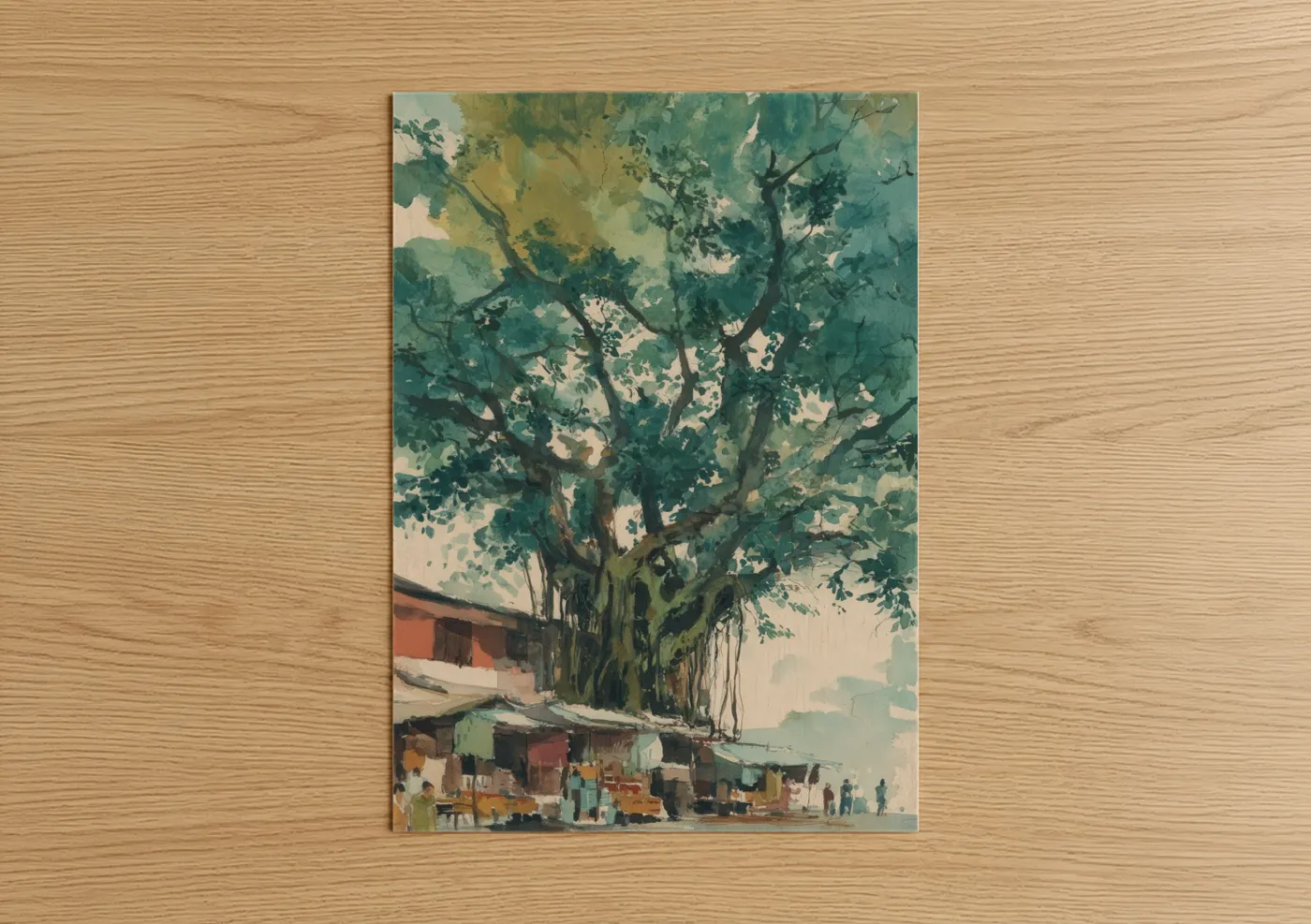 Majestic Banyan Tree Watercolor Market Wall Art