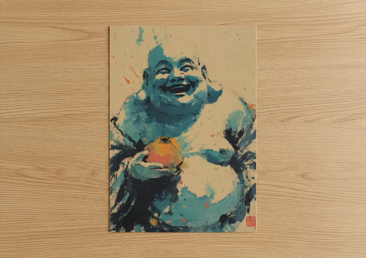 Laughing Buddha Pop Art Spiritual Wall Art