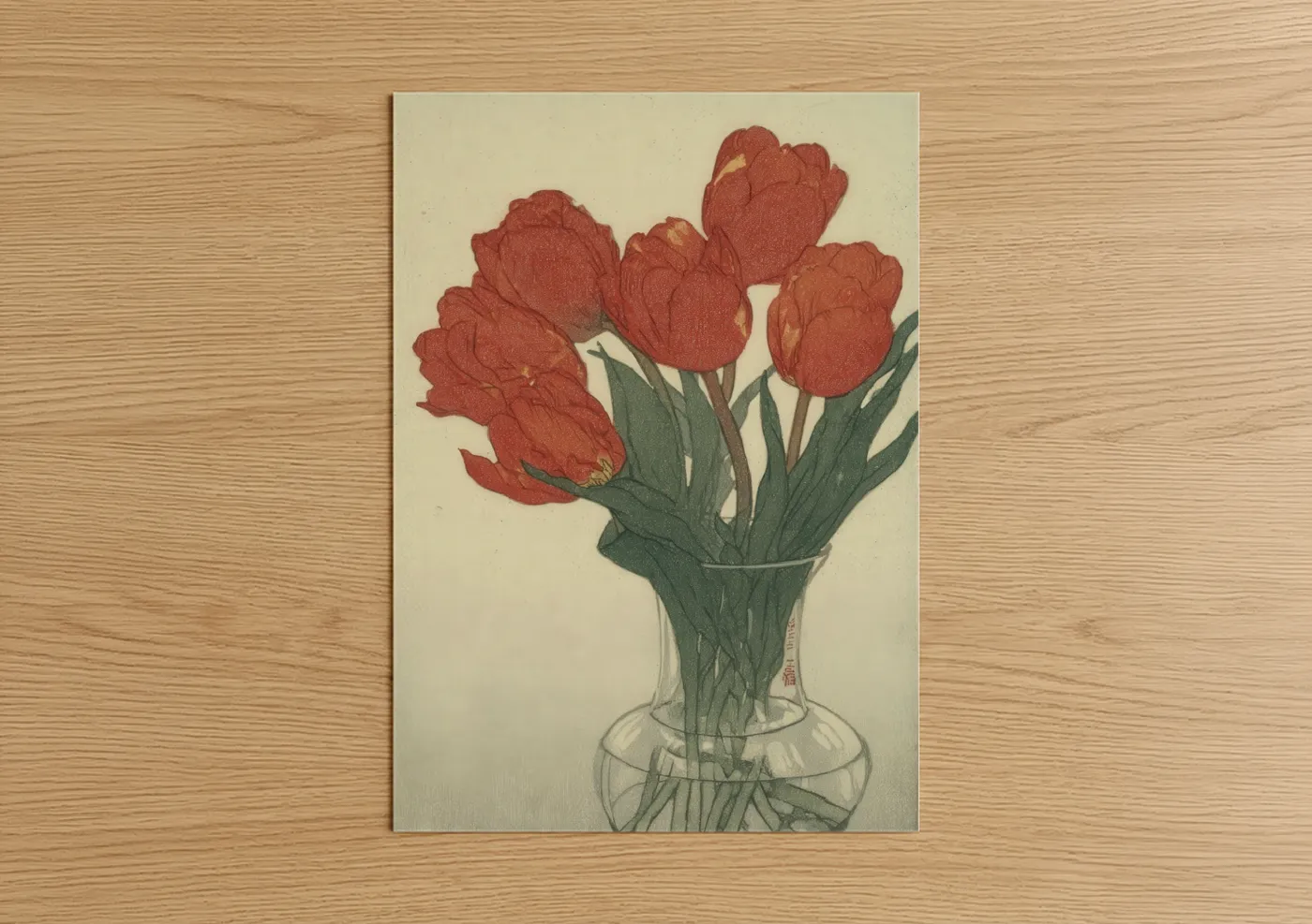 Red Tulip Bouquet Watercolor Wall Art