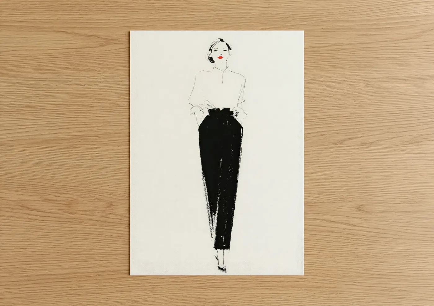 Minimalist Fashion Illustration Elegant Woman Wall Art