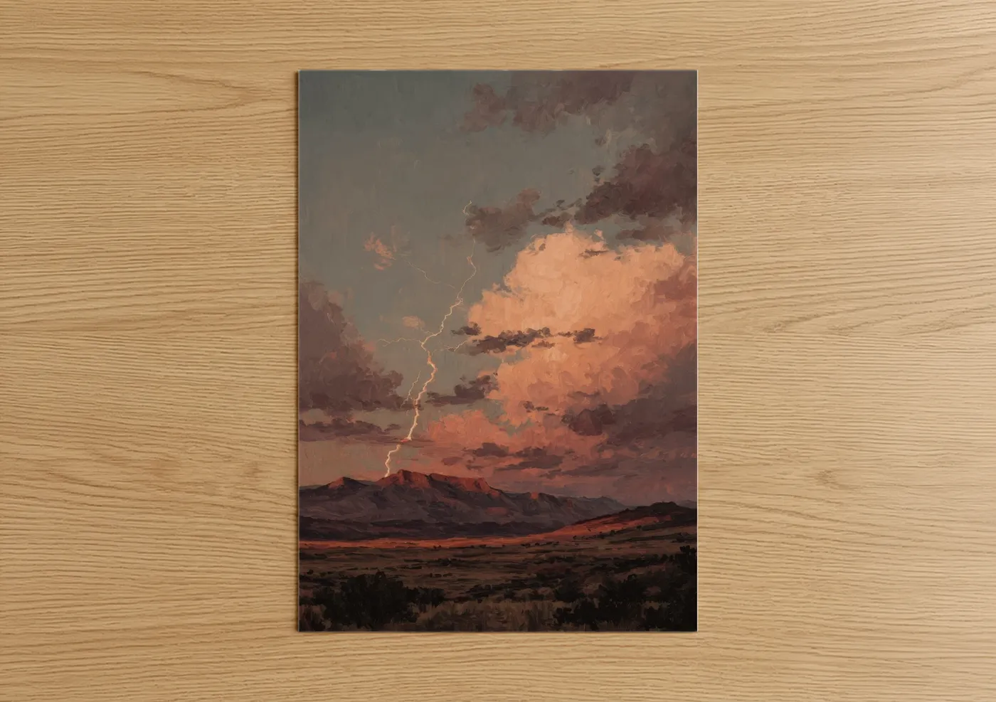 Desert Storm Lightning Dramatic Sky Wall Art