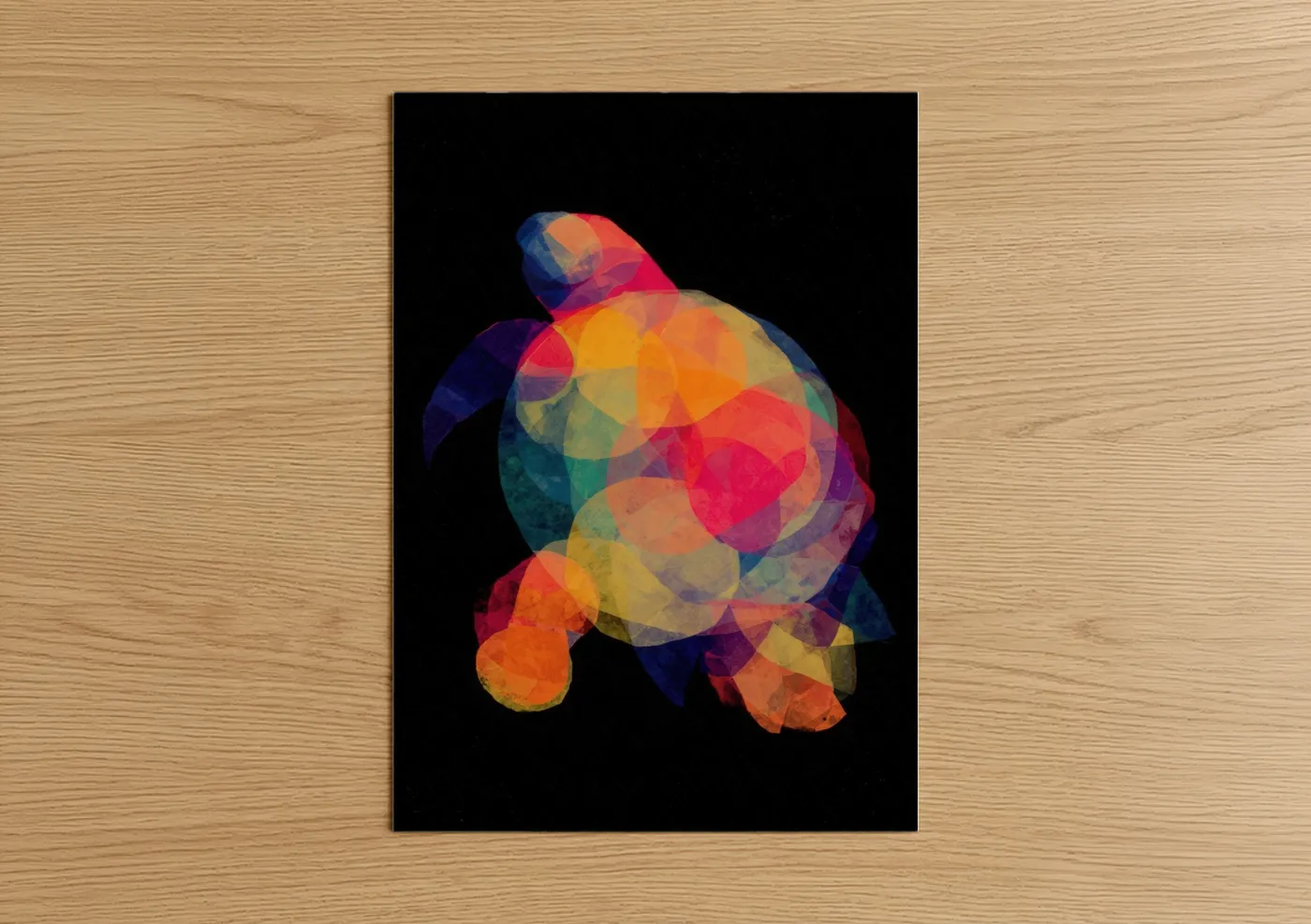 Colorful Geometric Sea Turtle Wall Art