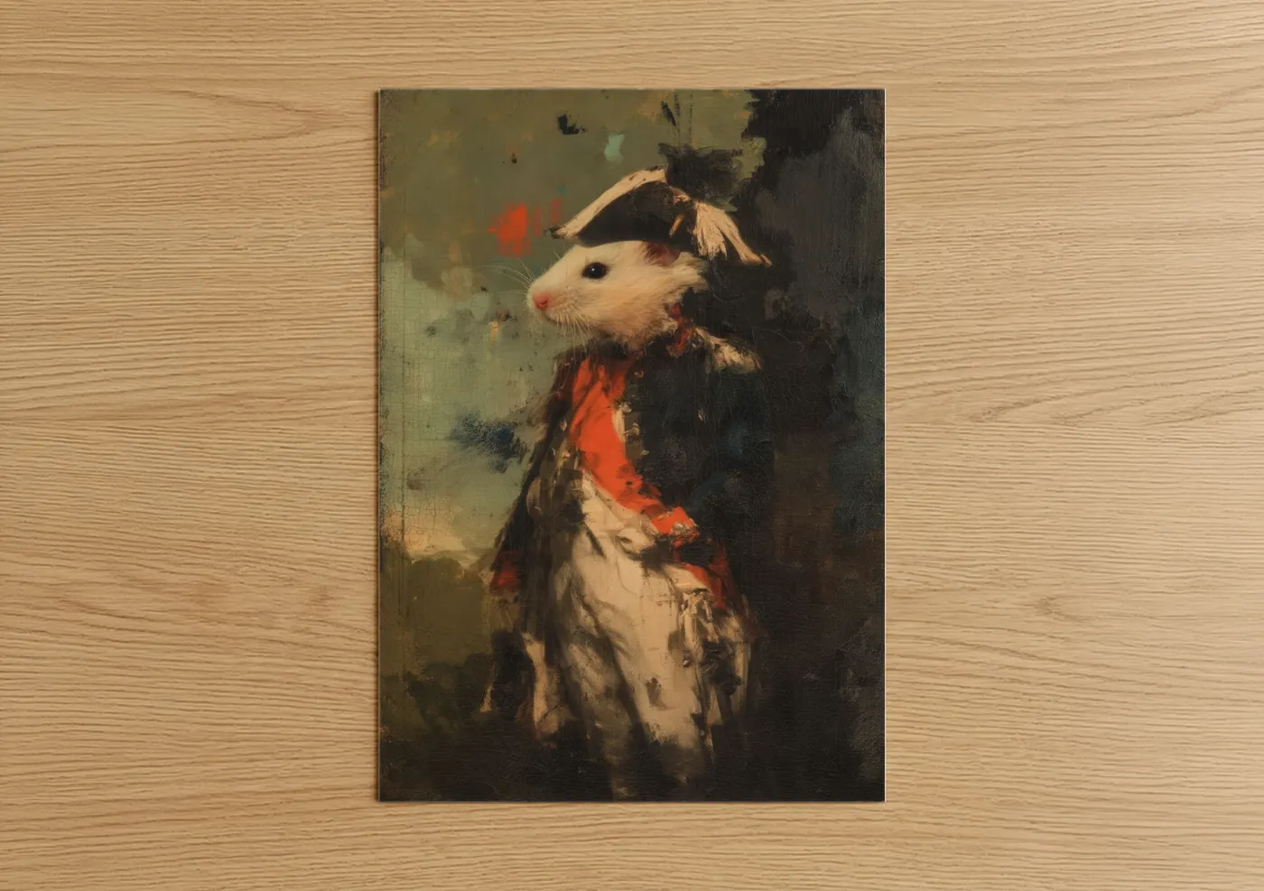 Aristocrat Hamster Portrait Oil Painting Wall Art