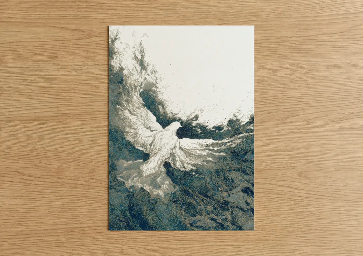 Ethereal Dove Flight Abstract Wall Art