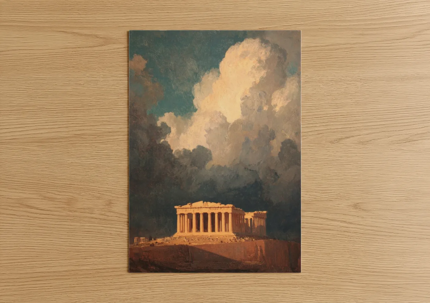 Golden Parthenon Classical Architecture Wall Art