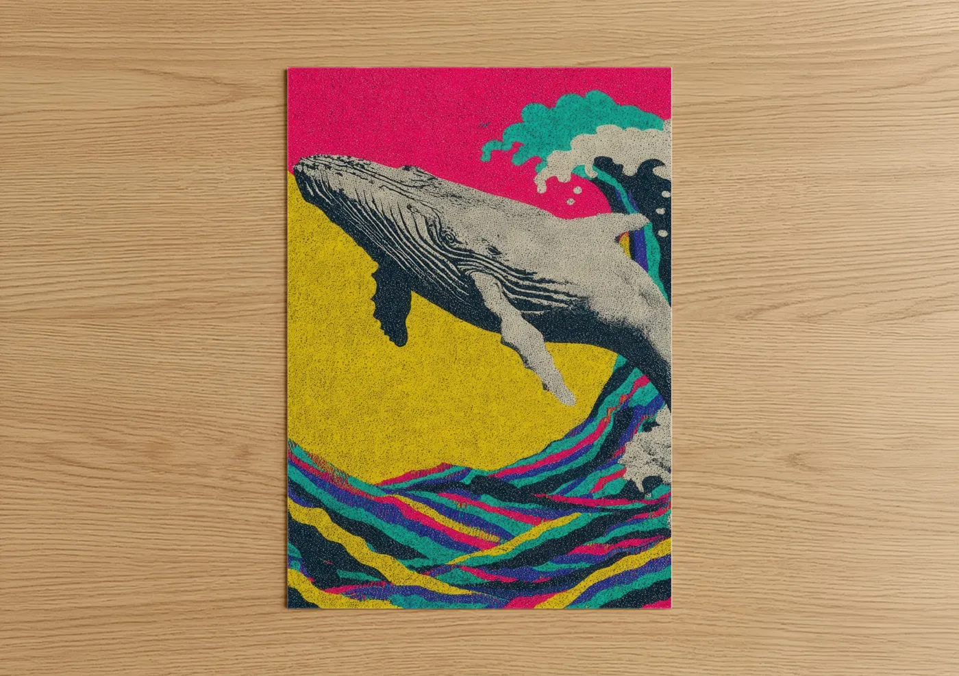 Gray Whale Vibrant Pop Art Ocean Wall Art
