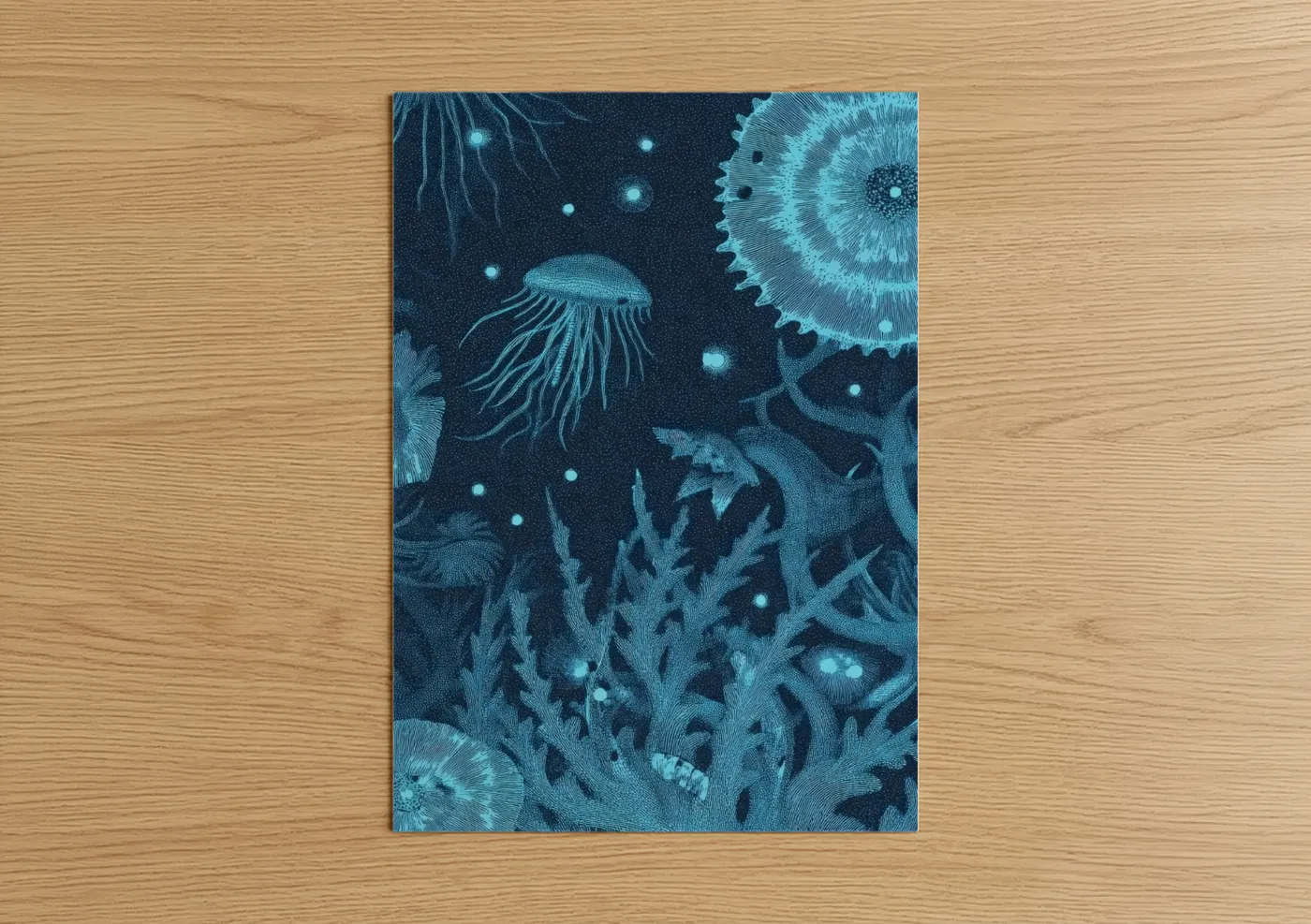 Bioluminescent Alien Deep Sea Life Wall Art