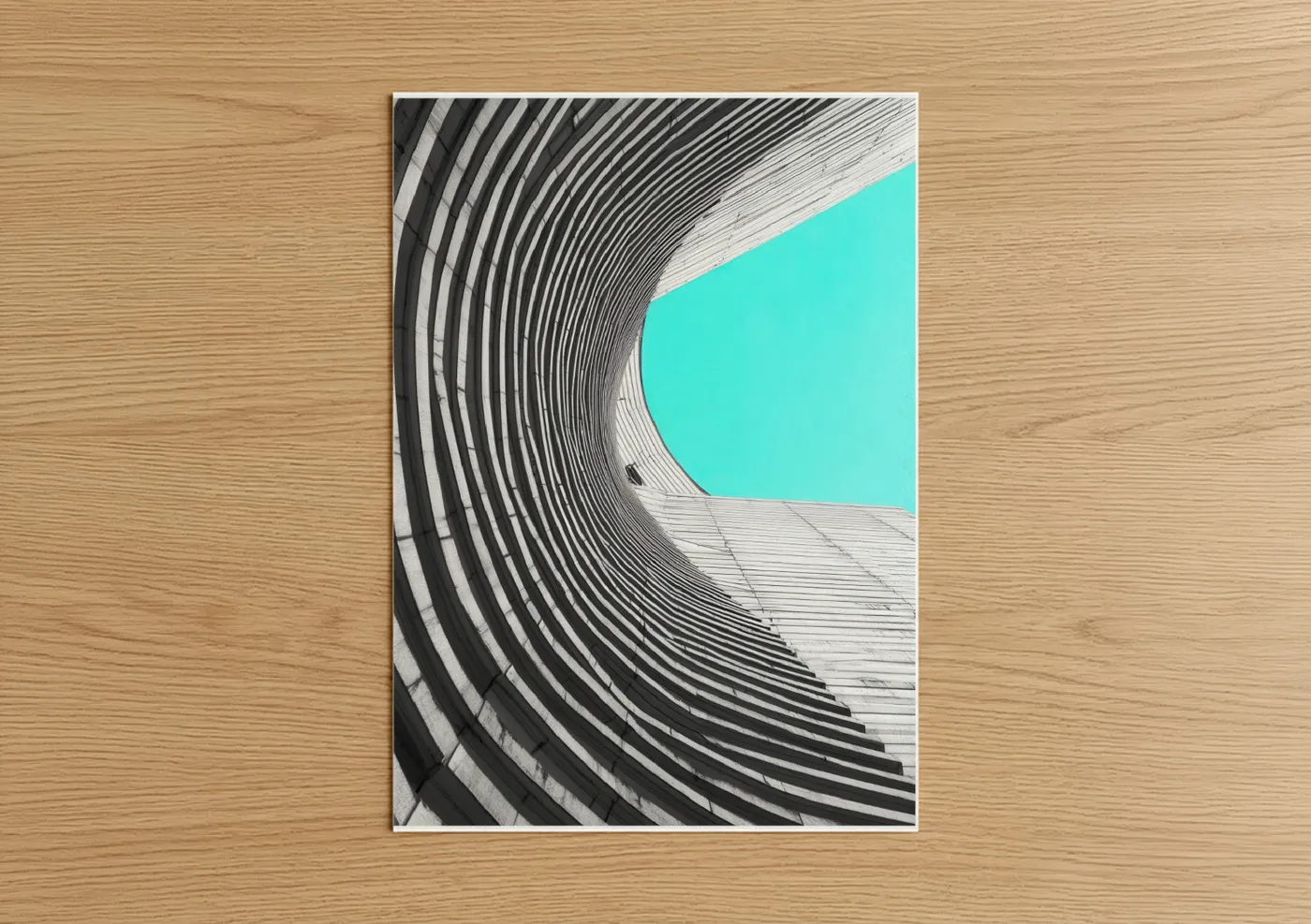 Abstract Architecture Cyan Skyline Wall Art