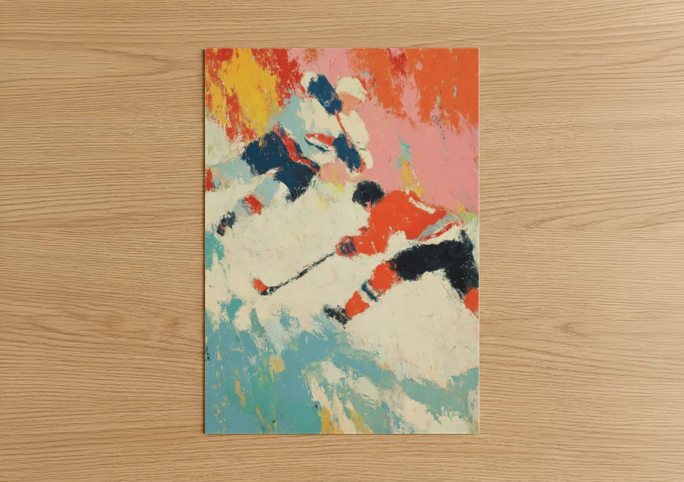 Abstract Ice Hockey Dynamic Motion Wall Art