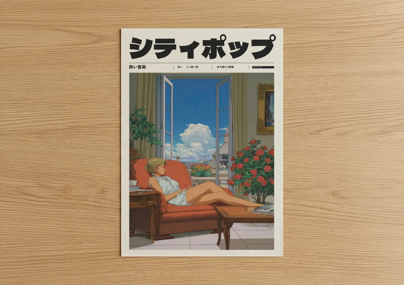 Anime Girl Window Daydream Sky View Wall Art