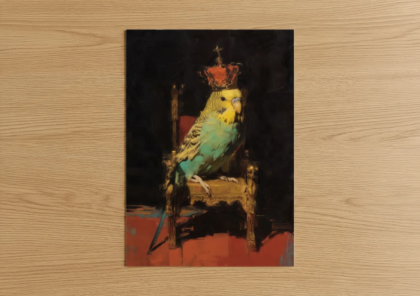 Regal Budgie Parakeet Royal Crown Wall Art