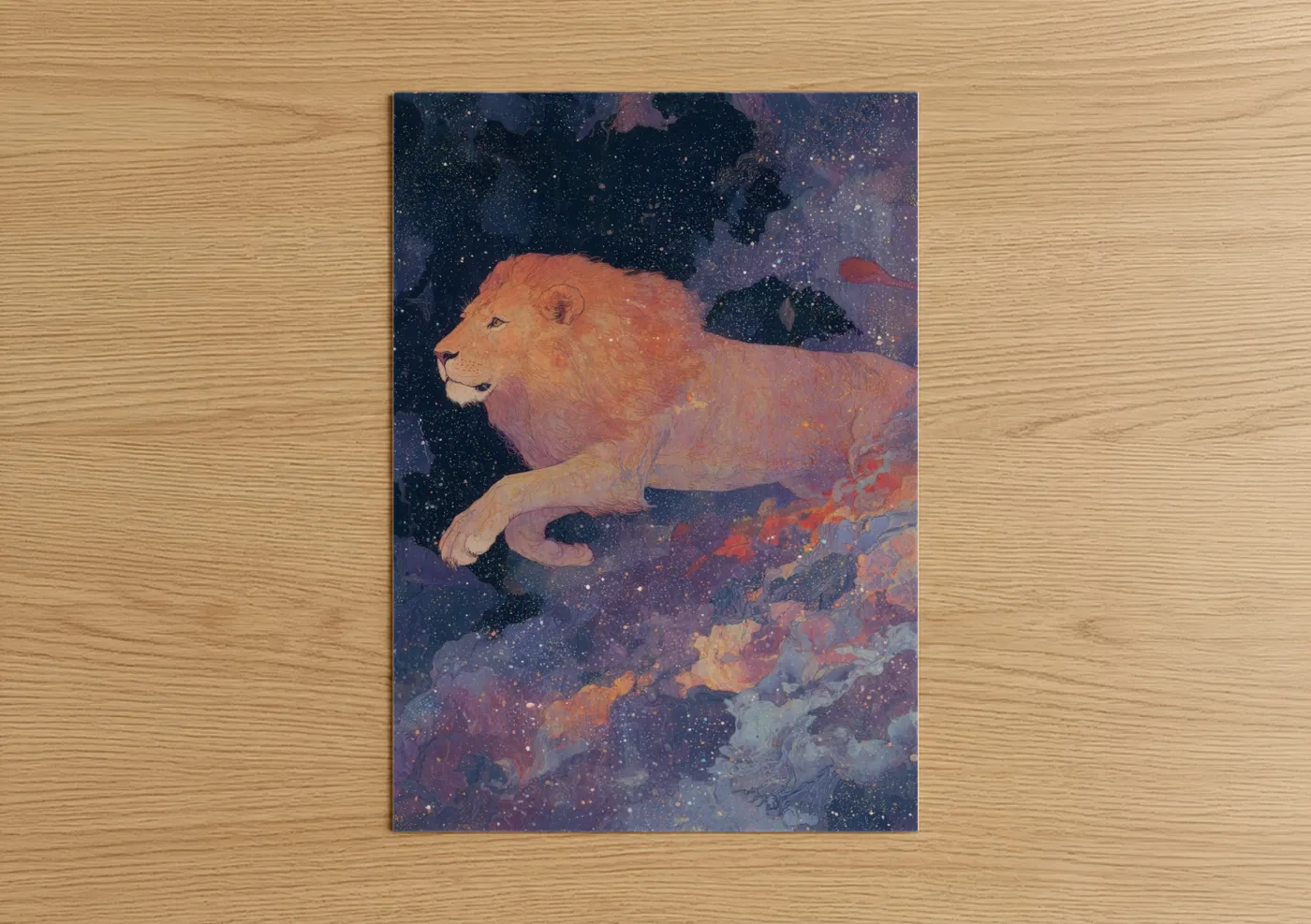 Cosmic Lion Zodiac Wall Art