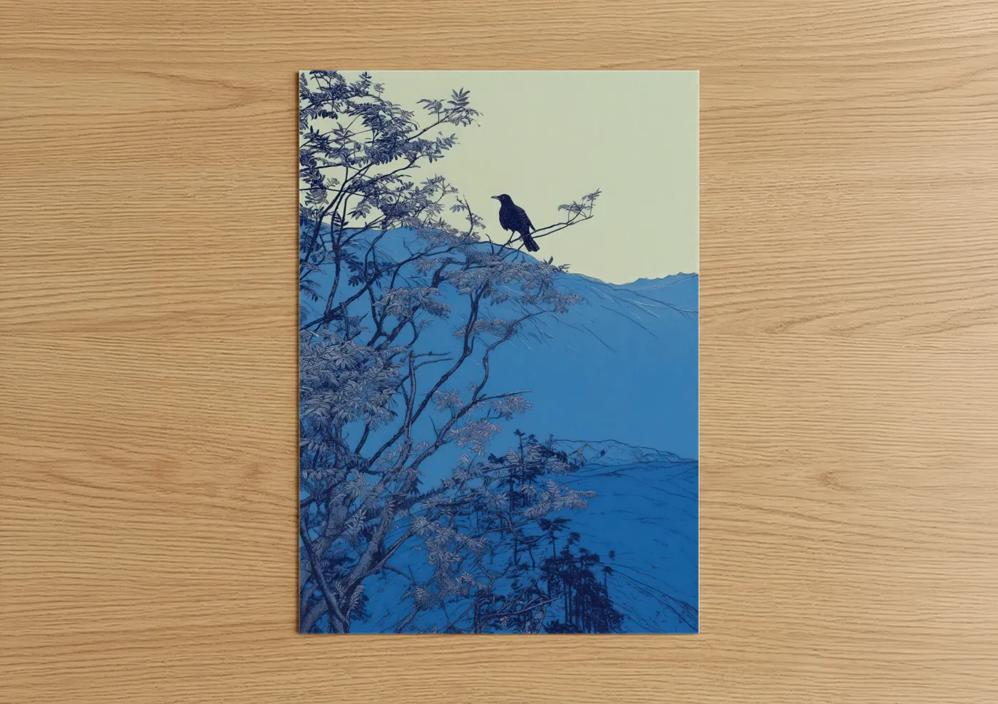 Mountain Thrush Bird Silhouette Wall Art