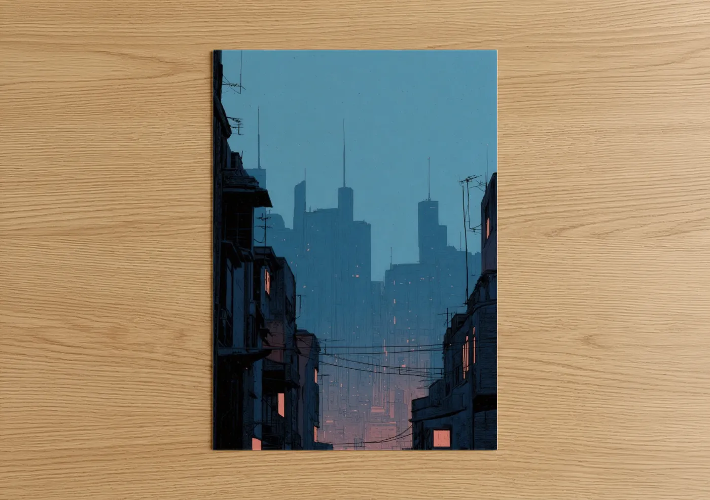 Urban Night Sky Cityscape Twilight Wall Art