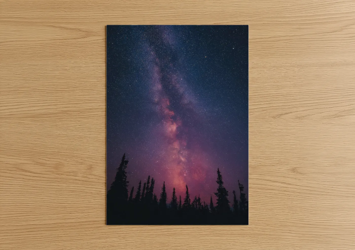 Milky Way Over Forest Night Sky Wall Art