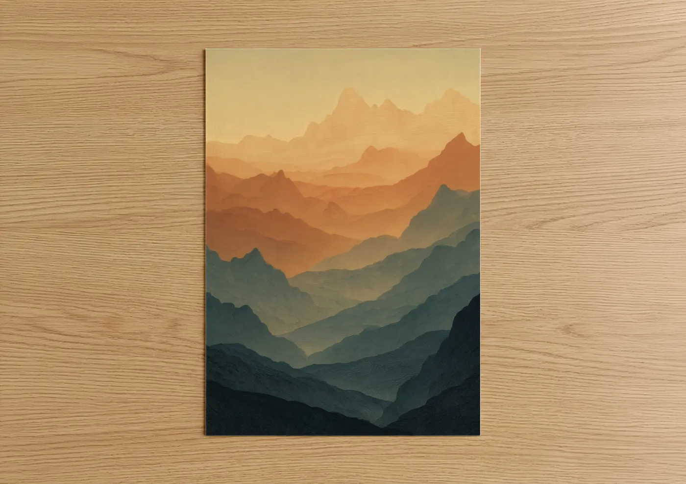 Golden Canyon Layers Warm Desert Landscape Wall Art