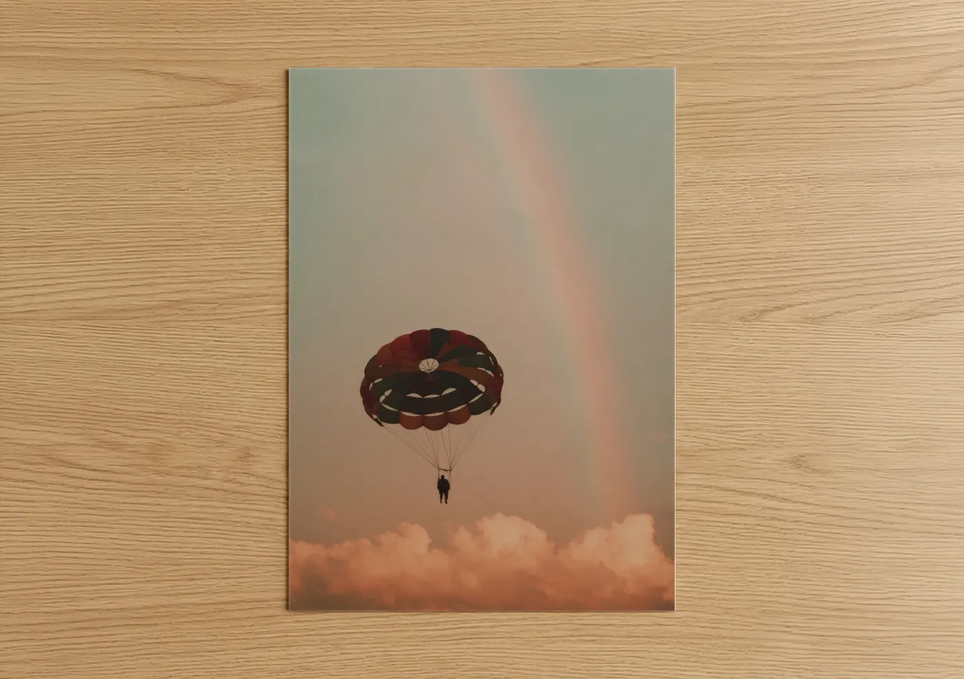 Sunset Parasailing Adventure Over Clouds Wall Art