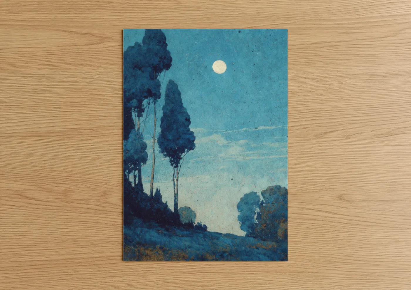 Moonlit Morning Sky Landscape Wall Art