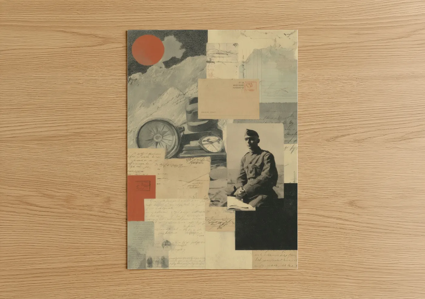 Veteran Soldier Collage Mixed Media Wall Art