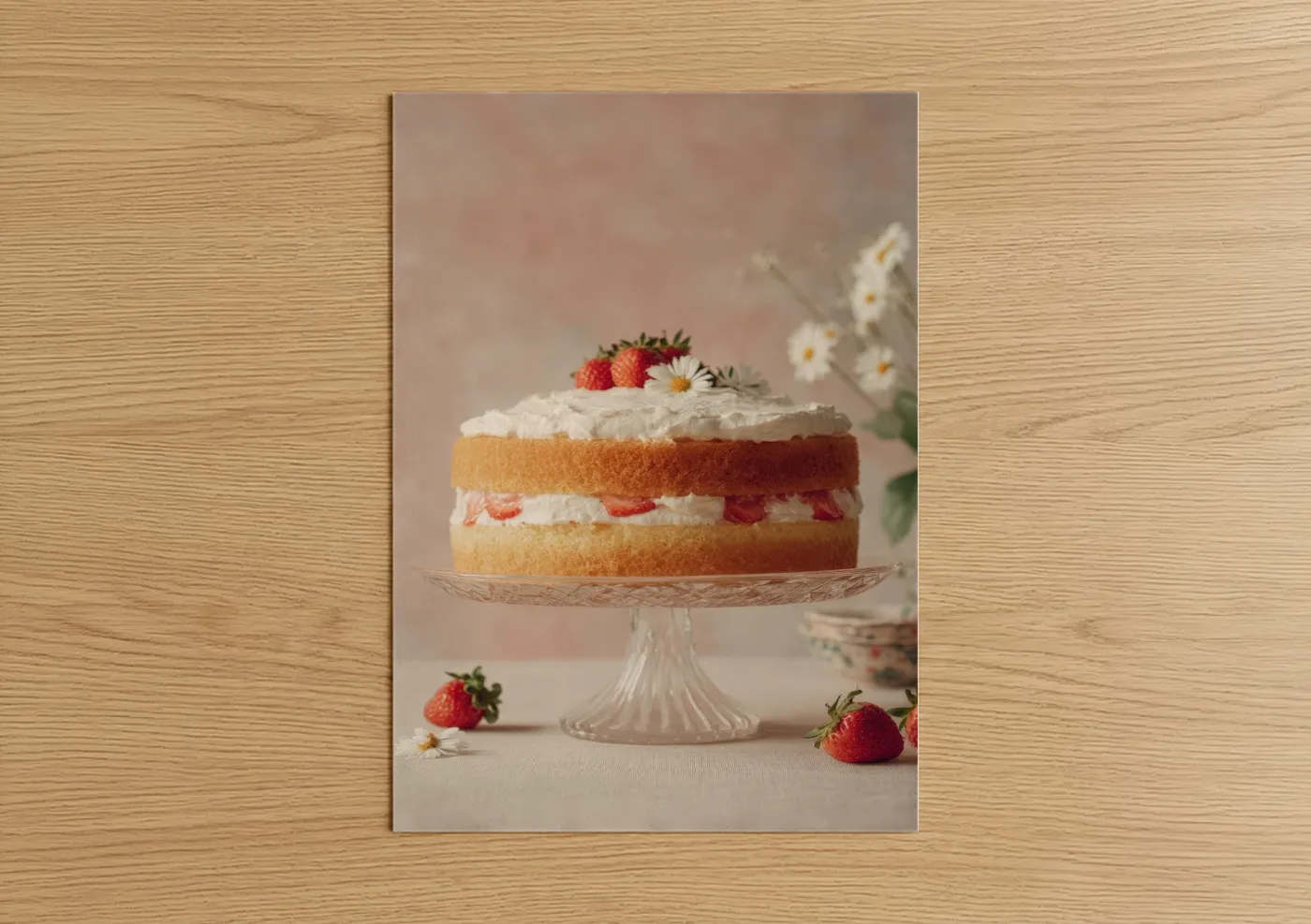 Strawberry Shortcake with Whipped Cream Wall Art
