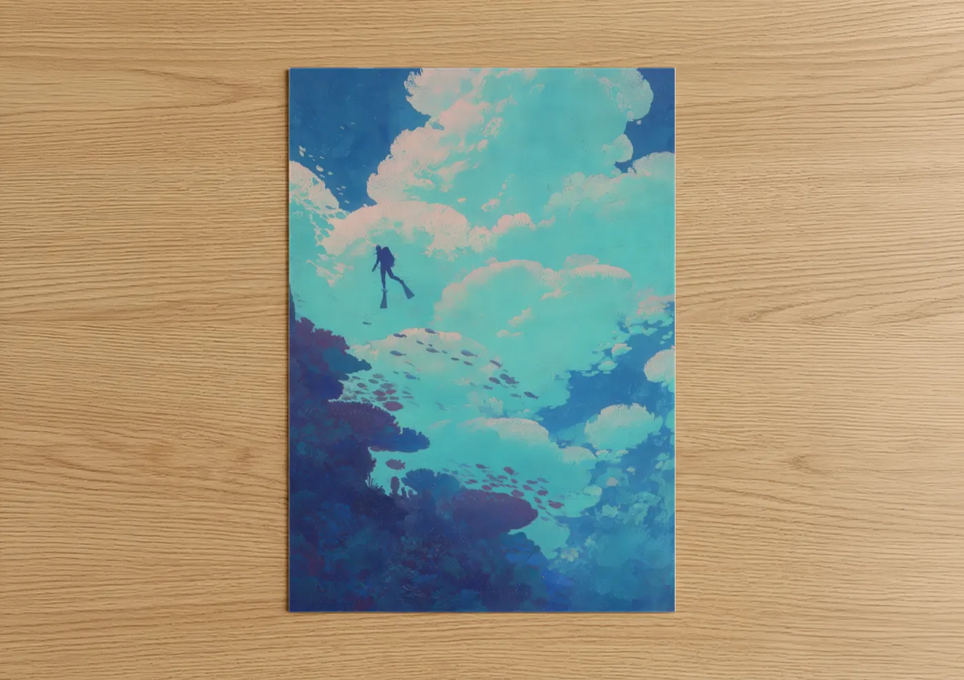 Underwater Diving Exploration Adventure Wall Art