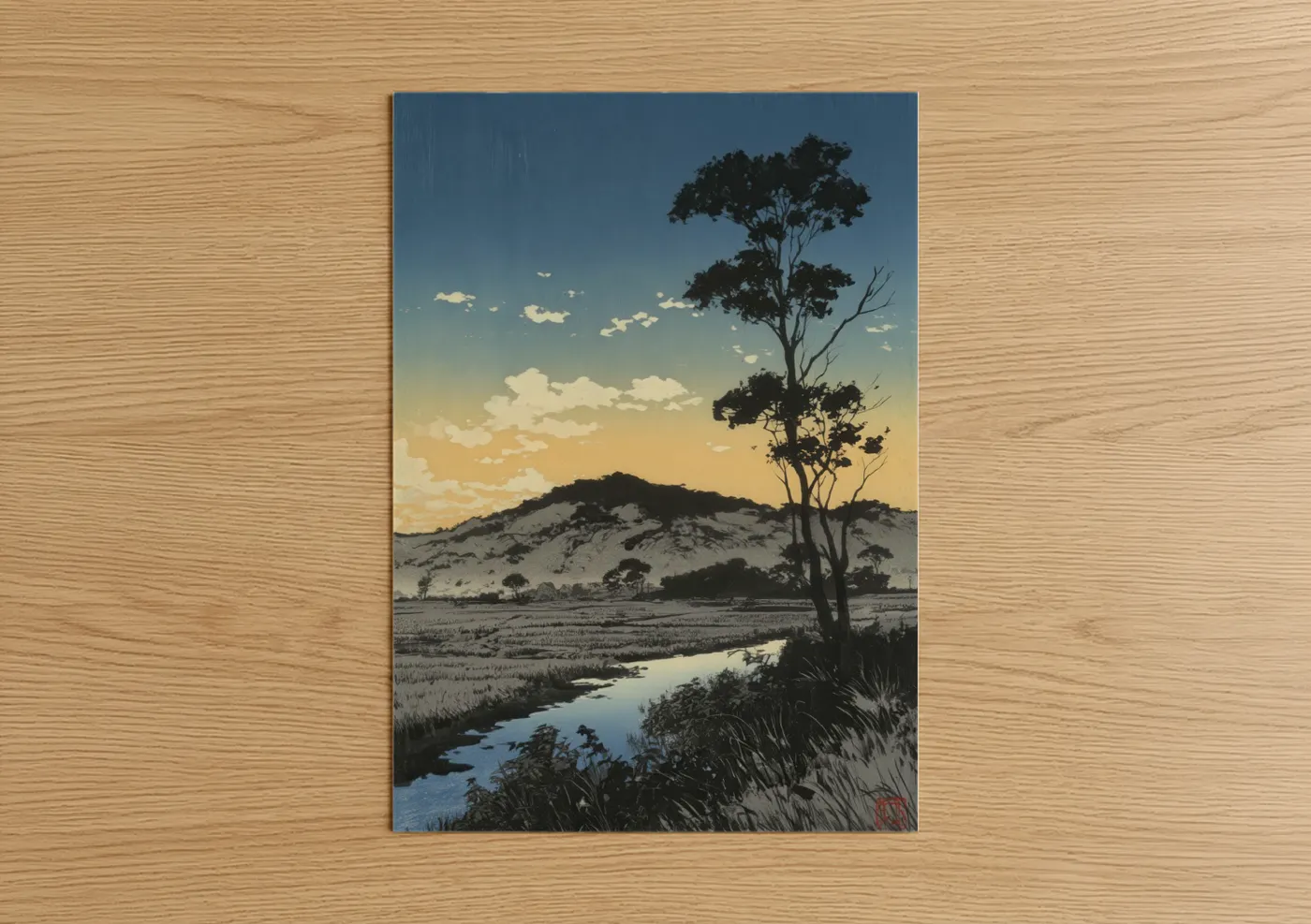 Acacia Tree Savanna Sunset Landscape Wall Art