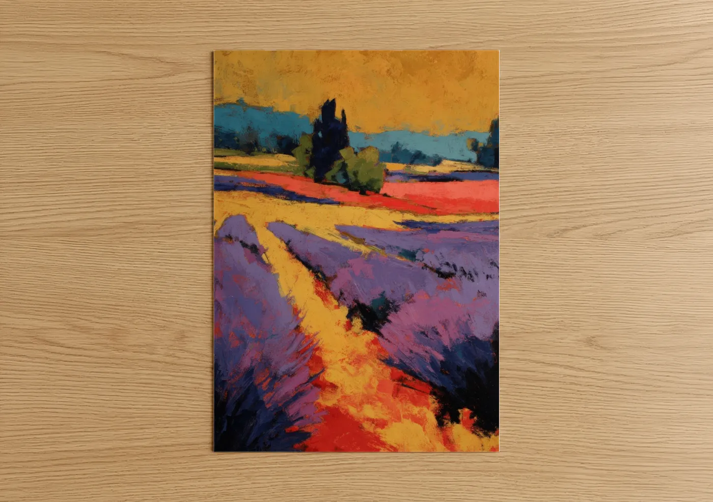 Provençal Lavender Field Oil Painting Wall Art