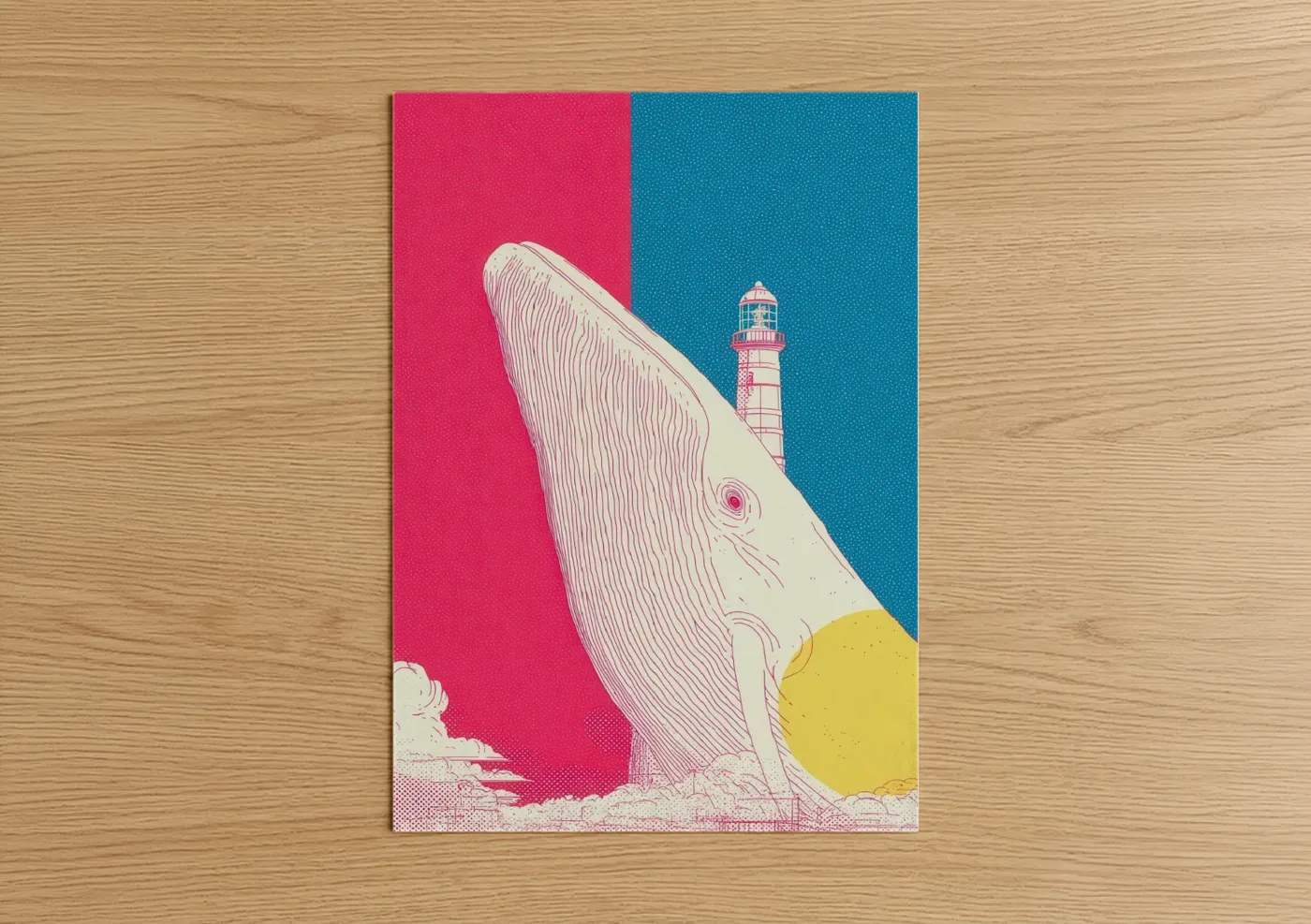 Sperm Whale Lighthouse Pop Wall Art