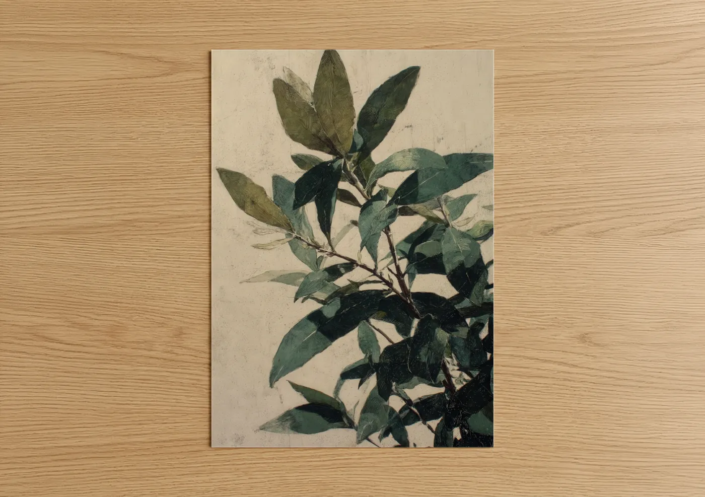 Vintage Olive Tree Botanical Illustration Wall Art