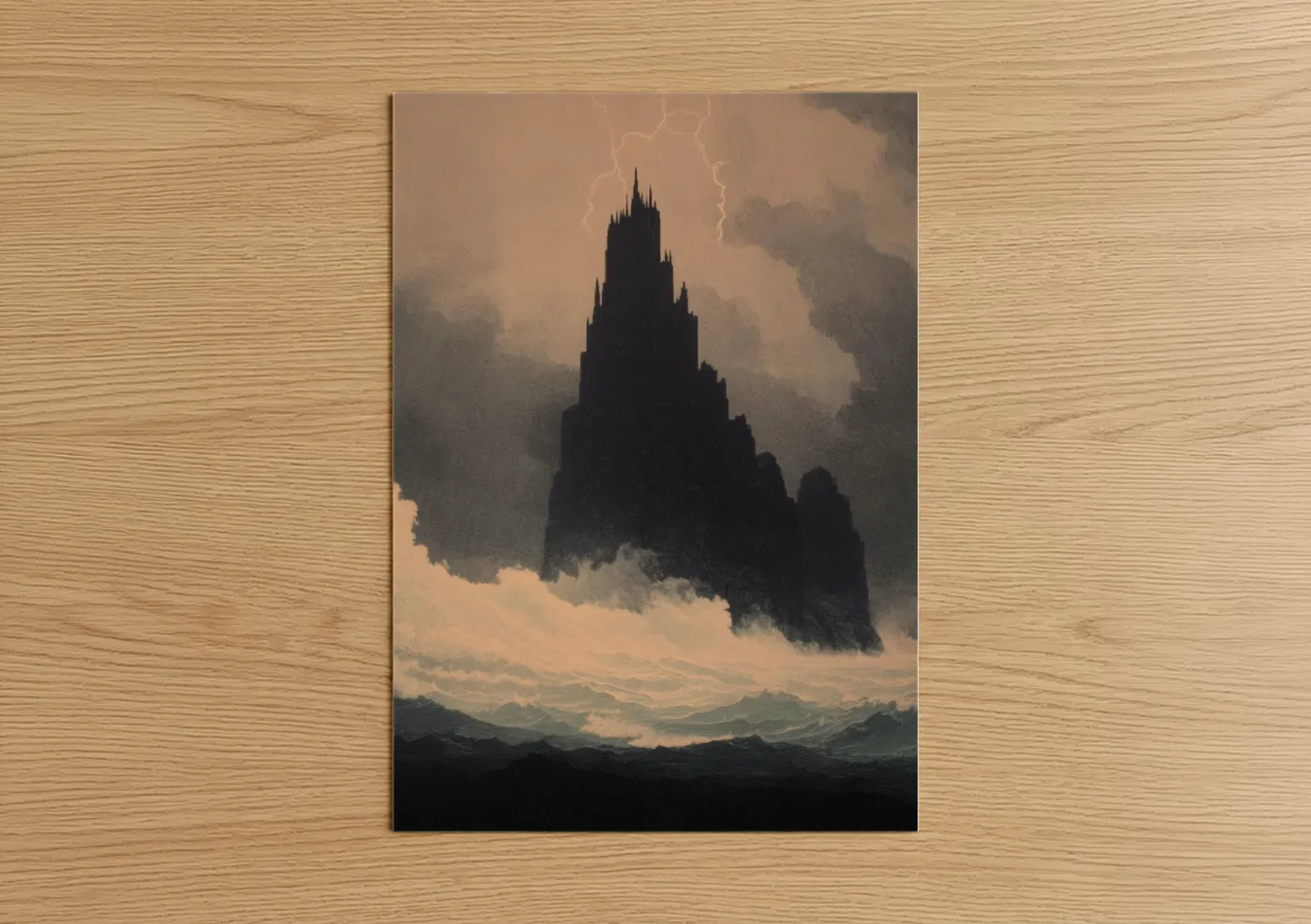 Dark Castle Storm Lightning Artwork Wall Art