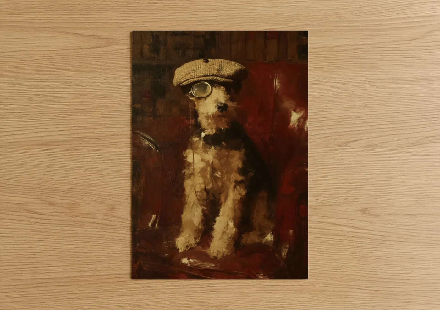 Steampunk Terrier Dog Vintage Goggles Wall Art