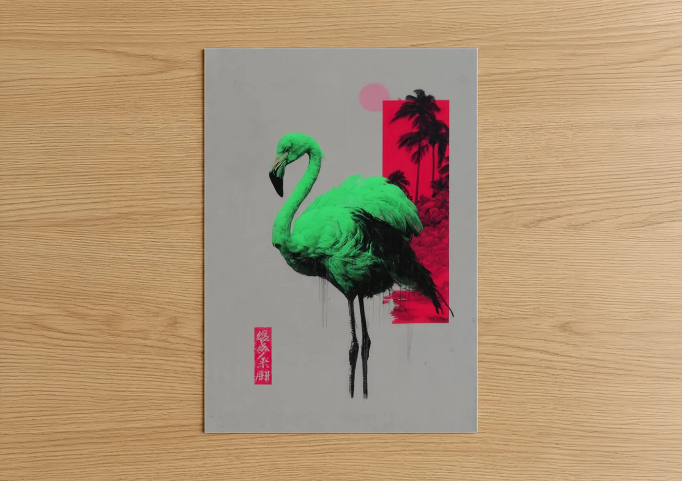 Neon Flamingo Pop Art Contemporary Wall Art