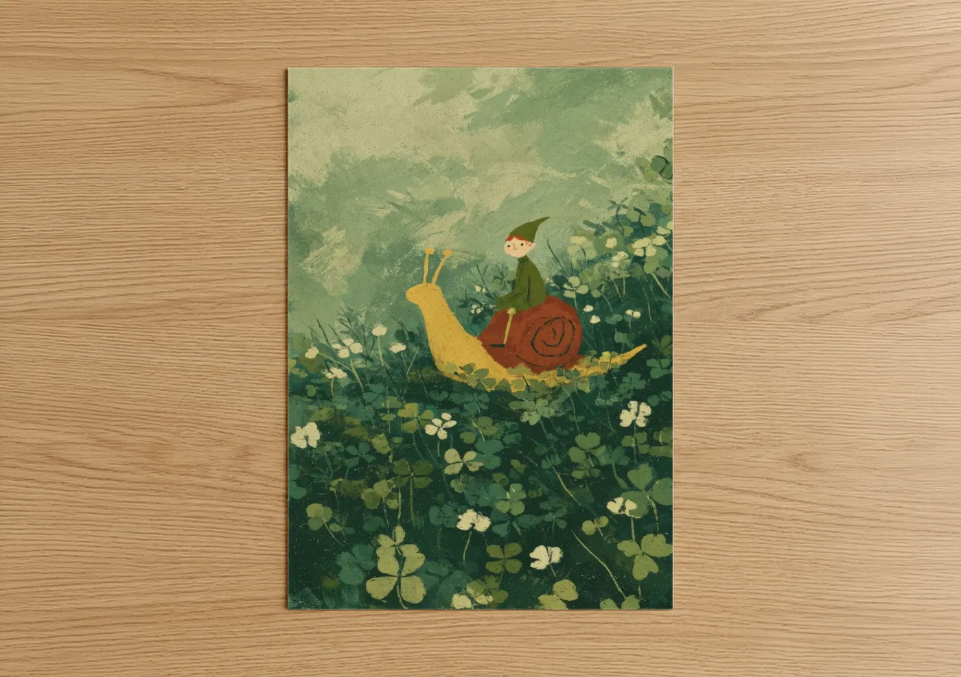 Garden Snail Elf Whimsical Fantasy Wall Art