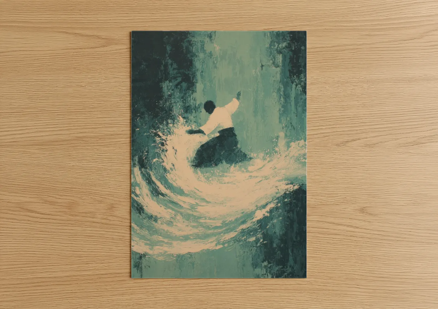 Aikido Martial Artist Water Flow Wall Art