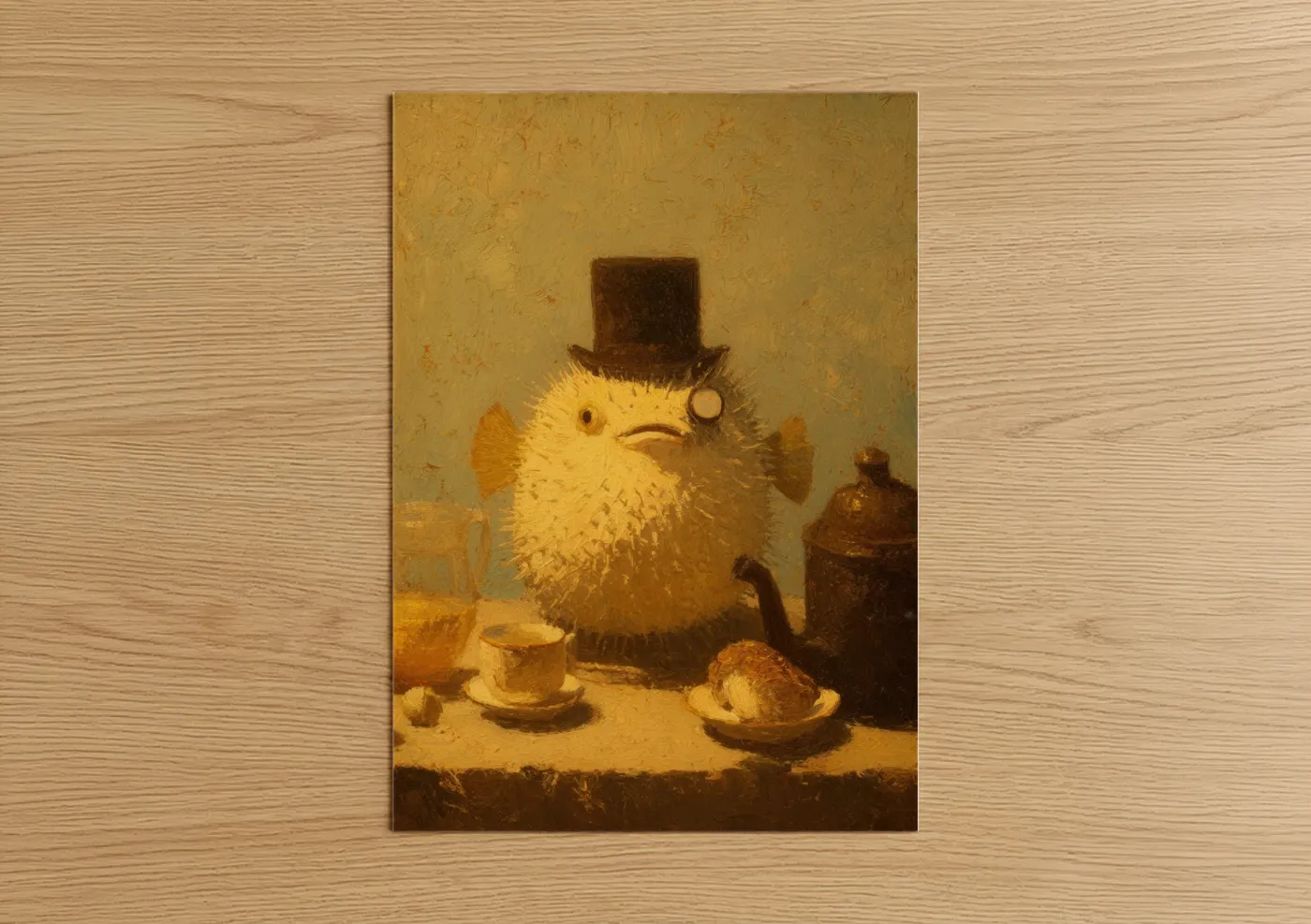 Steampunk Puffer Fish Top Hat Wall Art