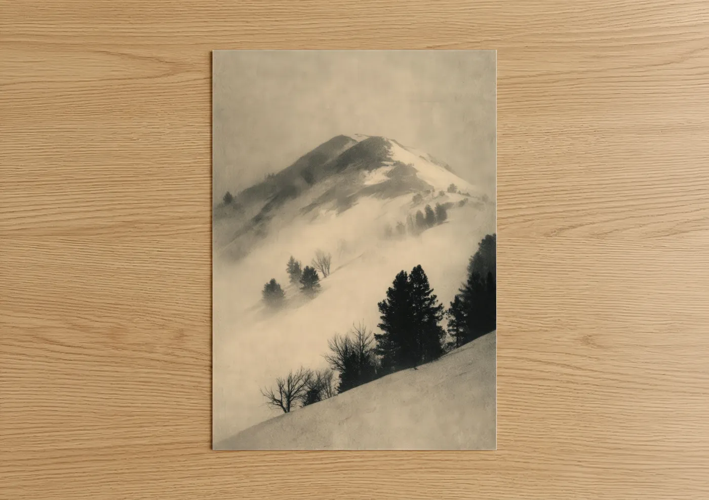 Snowy Mountain Peaks Winter Landscape Wall Art